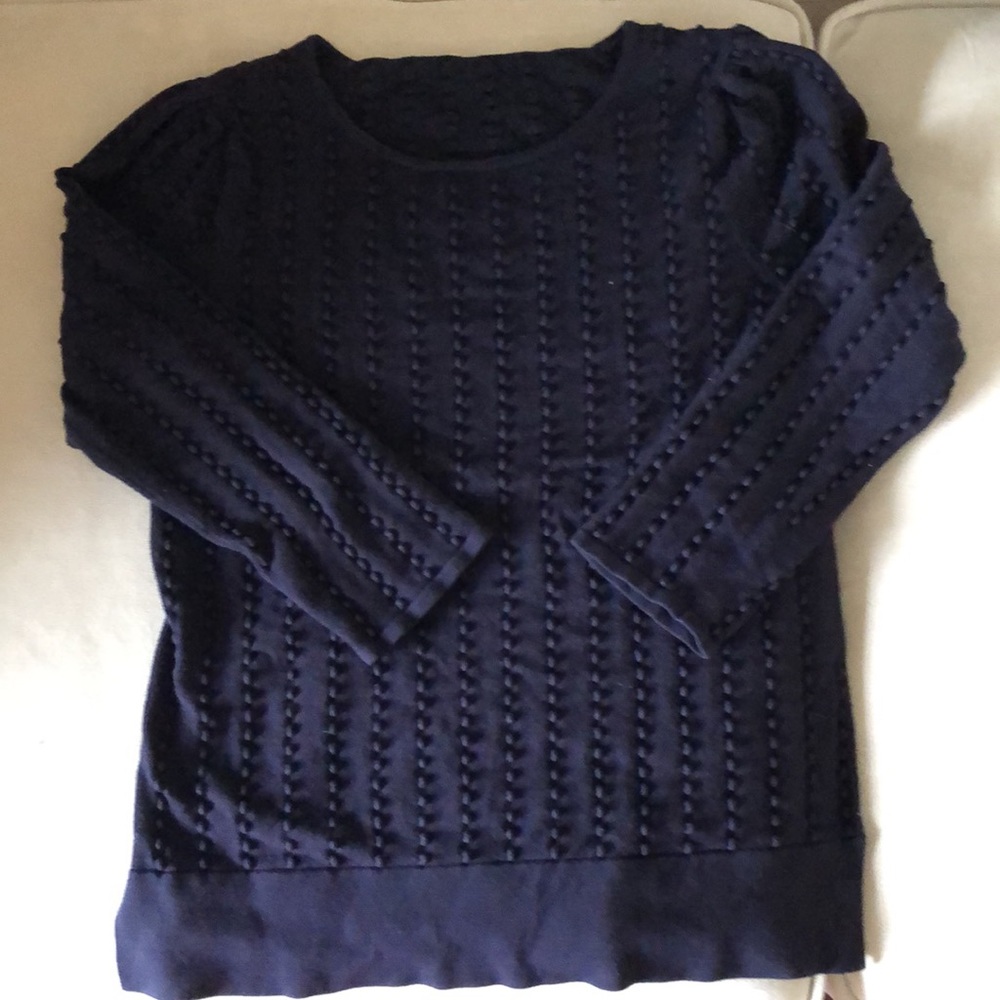 Loft | navy blue textured sweater - Picture 3 of 6